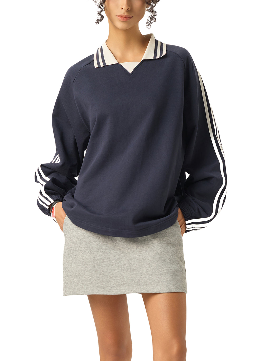 VUER Lapel Collar Sweatshirt