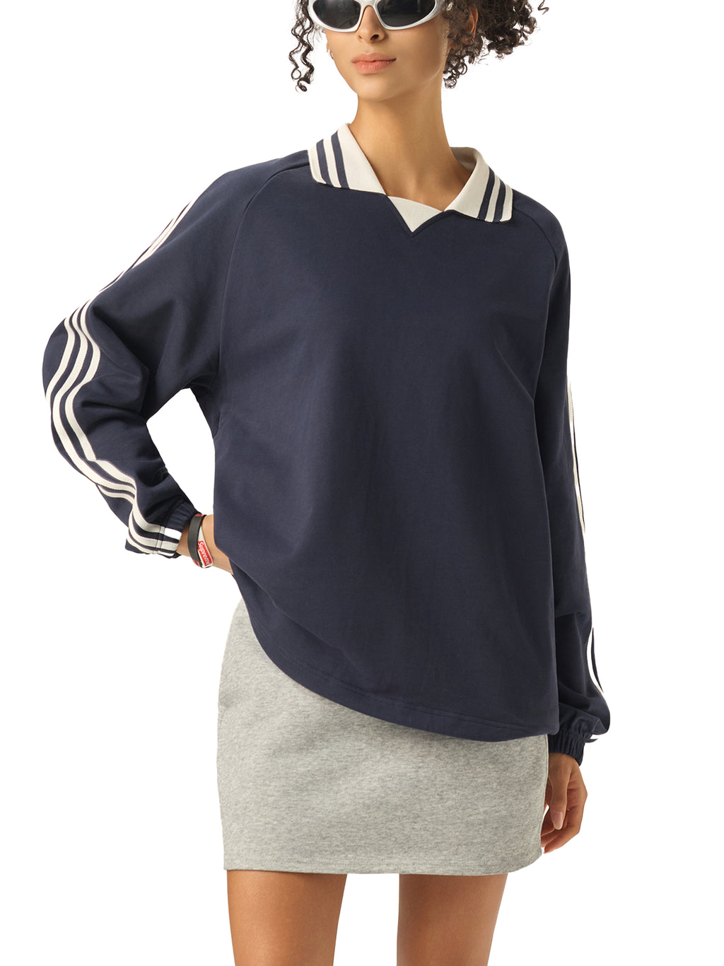 VUER Lapel Collar Sweatshirt